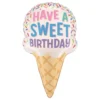 Folieballon Isvaffel Sweet Birthday