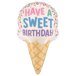Folieballon Isvaffel Sweet Birthday