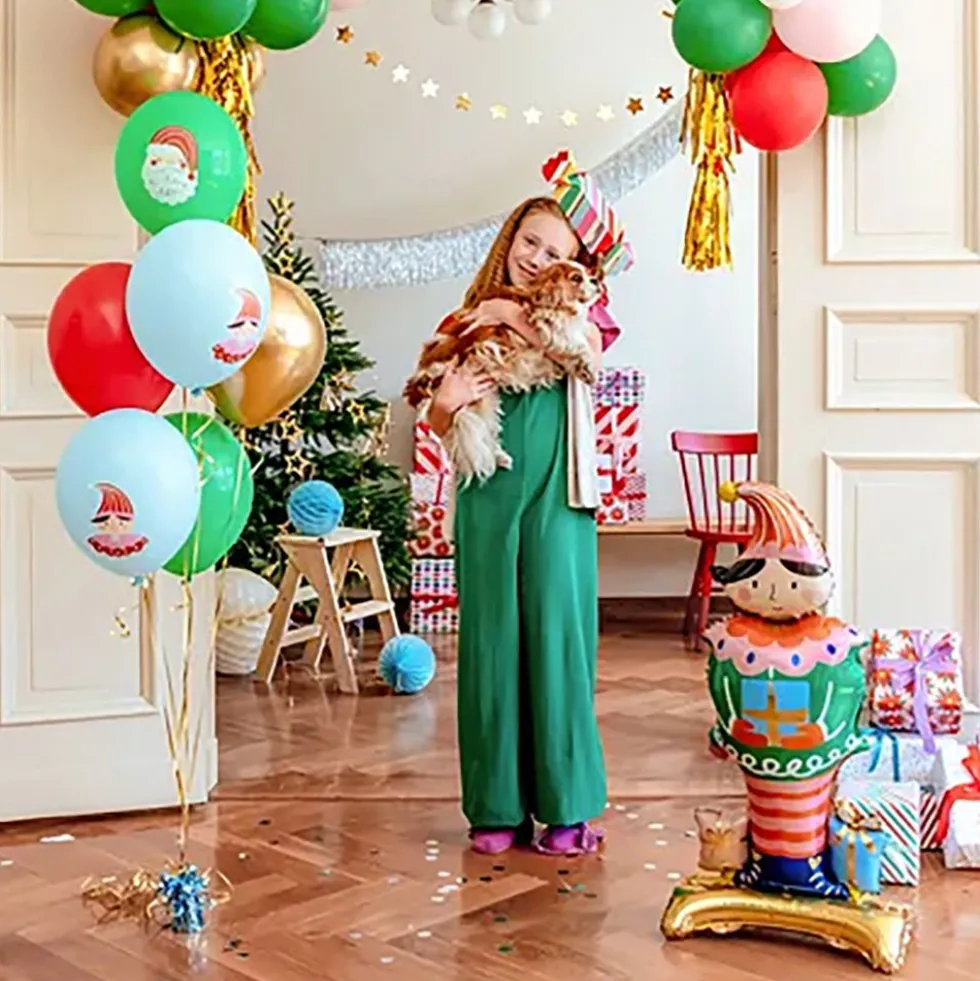 Folieballon Julenisse med Pakker