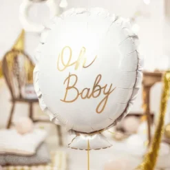 Folieballon Oh Baby Hvid