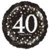 Folieballon Rund Sparkling Birthday 40