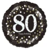 Folieballon Rund Sparkling Birthday 80