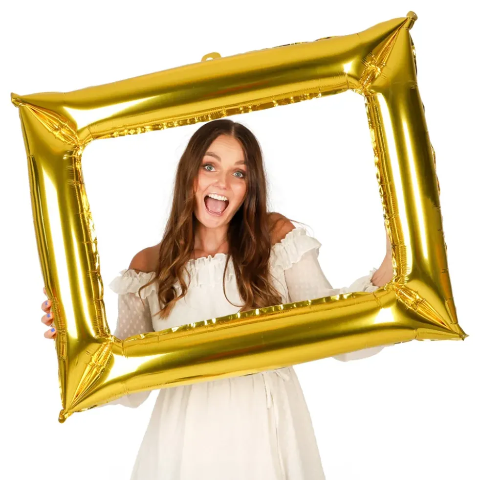 Folieballon Selfieramme Guld