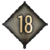 Folieballon 18 Sort/Guld