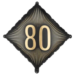 Folieballon 80 Sort/Guld