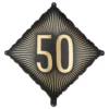 Folieballon 50 Sort/Guld
