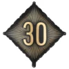 Folieballon 30 Sort/Guld