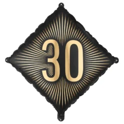 Folieballon 30 Sort/Guld