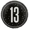 Folieballon 13 Sort/Sølv