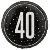 Folieballon 40 Sort/Sølv