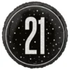 Folieballon 21 Sort/Sølv
