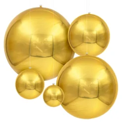 Folieballon Spejlkugle Guld 3-pak