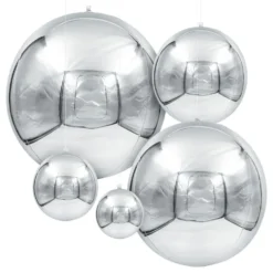 Folieballon Spejlkugle Sølv 3-pak