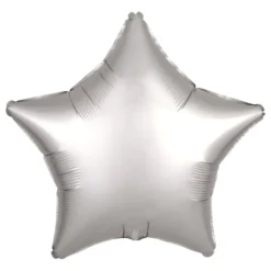 Folieballon Stjerne Silke Sølv