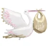 Folieballon Stork It's a Girl Lyserød