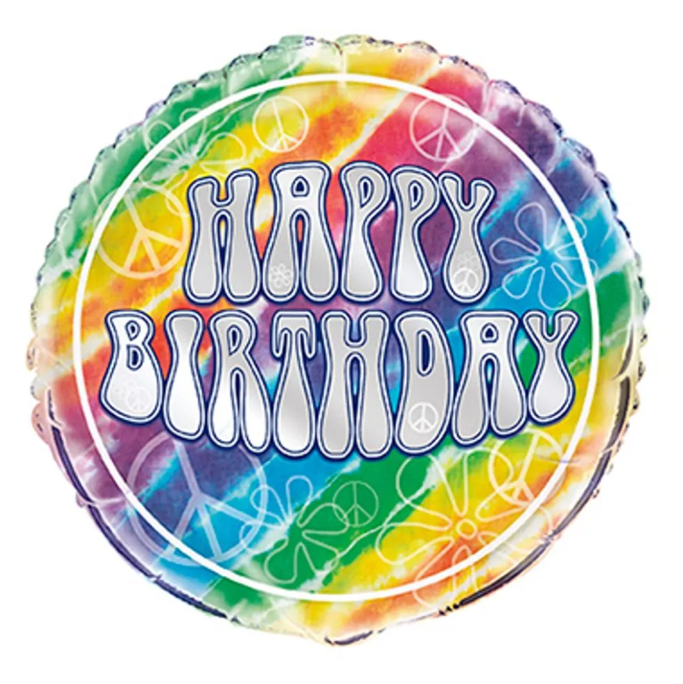 Folieballon Tie Dye Happy Birthday