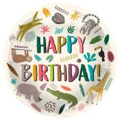 Folieballon Zoo Party Happy Birthday