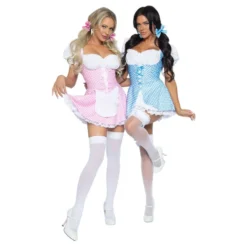 Gingham Lyseblå Kjole Kostume Deluxe