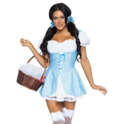 Gingham Lyseblå Kjole Kostume Deluxe