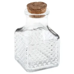Glasbeholdere med korklåg kvadratiske