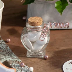 Glas med Korklåg Hjerte