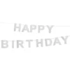 Glitterbanner Happy Birthday Sølv
