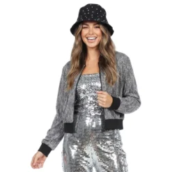 Glitterjakke Sølv