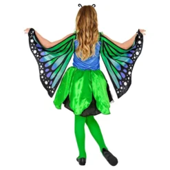 Grøn/Blå Sommerfugl Børnekostume