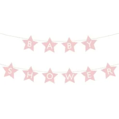 Guirlande Baby Shower Stjerner Lyserød