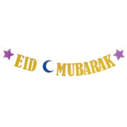 Guirlande Eid Mubarak Guld Glitter