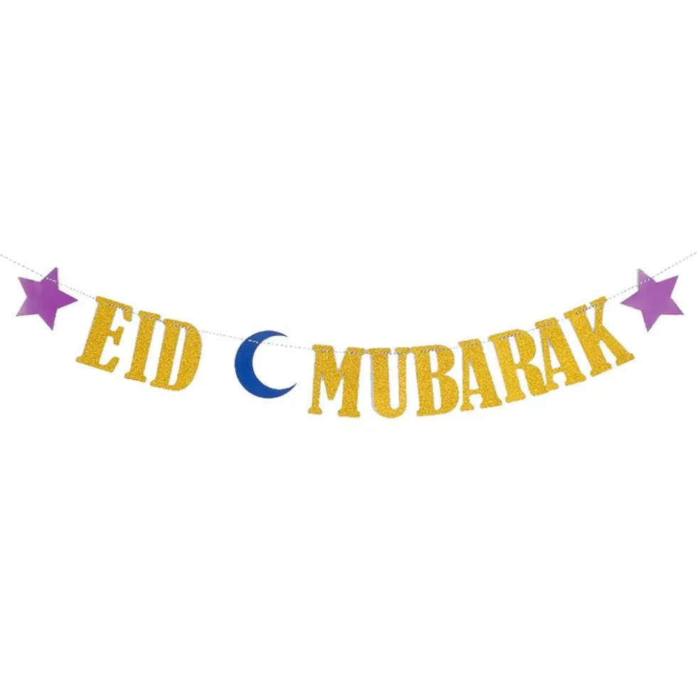Guirlande Eid Mubarak Guld Glitter