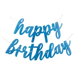 Guirlande Happy Birthday Blå Glitrende