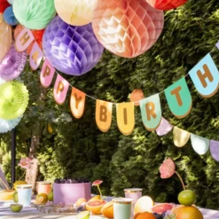 Guirlande Happy Birthday Flerfarvet