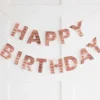 Guirlande Happy Birthday Fringe Roséguld