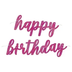 Guirlande Happy Birthday Pink/Glitter