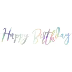 Guirlande Happy Birthday Regnbuefarvet