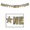 Guirlande Happy New Year Guld/Glitter