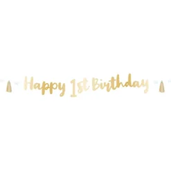Guirlande Happy 1st Birthday Blå/Guld