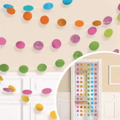 Guirlander Cirkler Flerfarvede Glitter