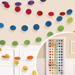 Guirlander Cirkler Regnbue Glitter
