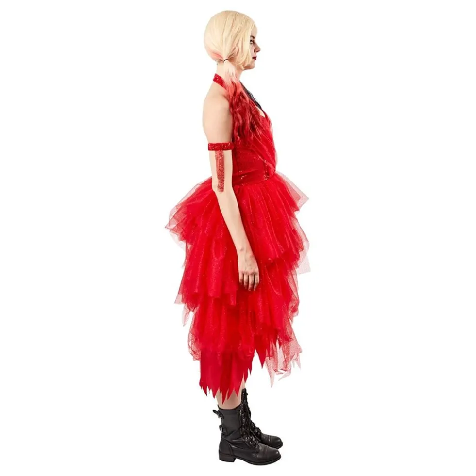 Harley Quinn Rød Kjole Kostume