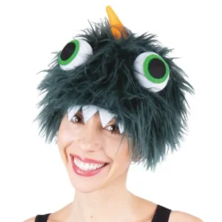Hat Plysset Monster Mørkegrøn