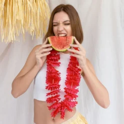 Hawaii-krans Mørk Lyserød