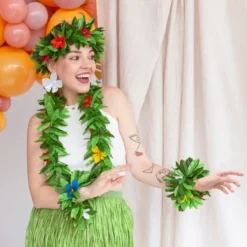 Hawaiikrans Sæt Grøn