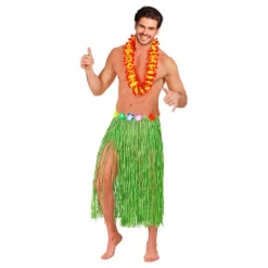 Hawaii-nederdel med Blomster Grøn