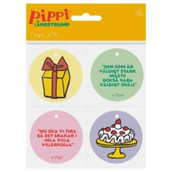 Hængeetiketter Pippi Langstrømpe