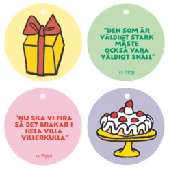 Hængeetiketter Pippi Langstrømpe