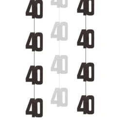 Hængende Dekorationer 40 Sort/Sølv