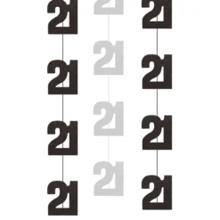 Hængende Dekorationer 21 Sort/Sølv
