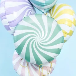 Hvid/Mint Folieballon Candy